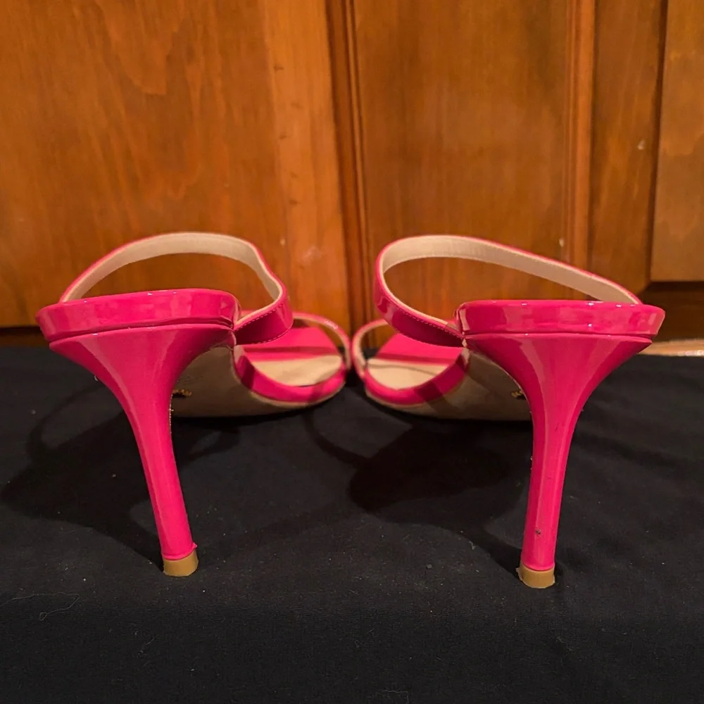 Stuart Weitzman Fuchsia Heeled Sandals Size 8 - Picture 3 of 5